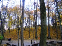 Truskavets city park in the autumn