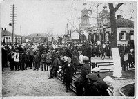 Мітинг відбувався на нинішній вул. Савченко м. Мерефа,1934р.